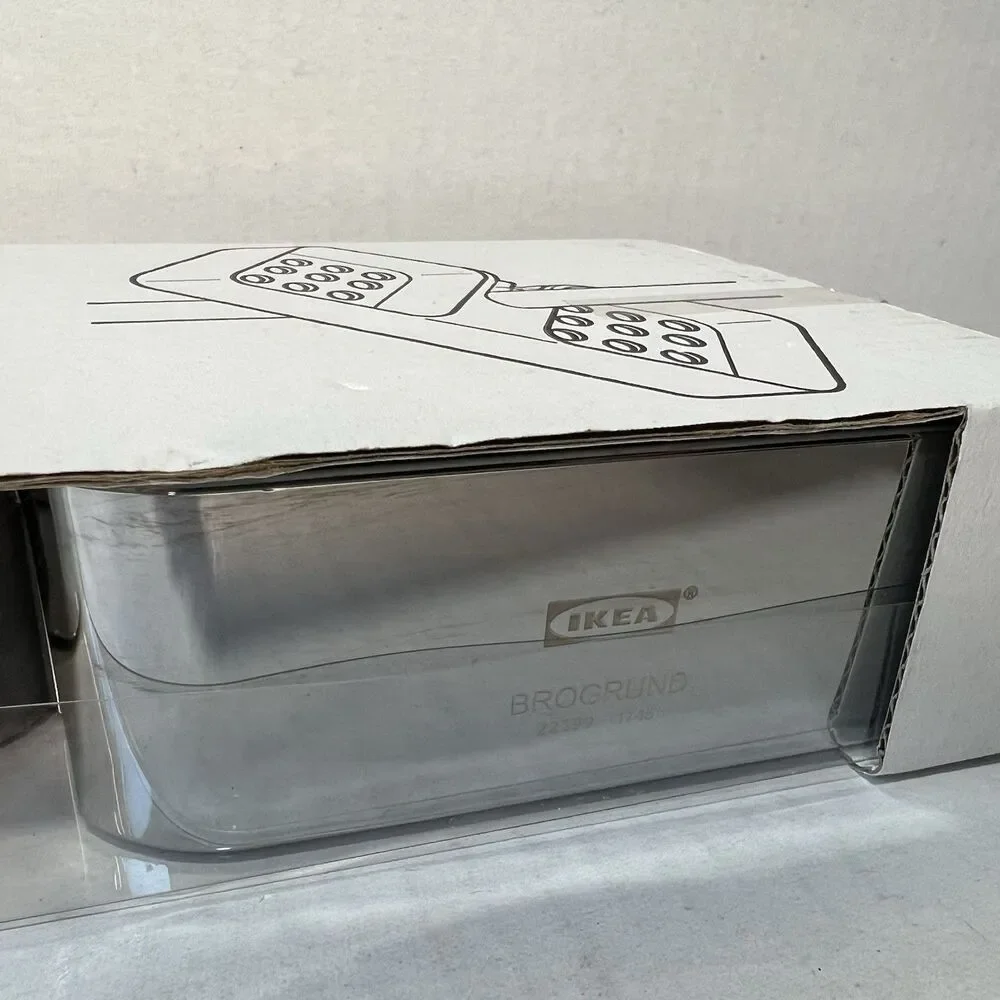 IKEA BROGRUND shower shelf 9.75x1.50x4.5” chrome-plated 903.285.26 Open Box